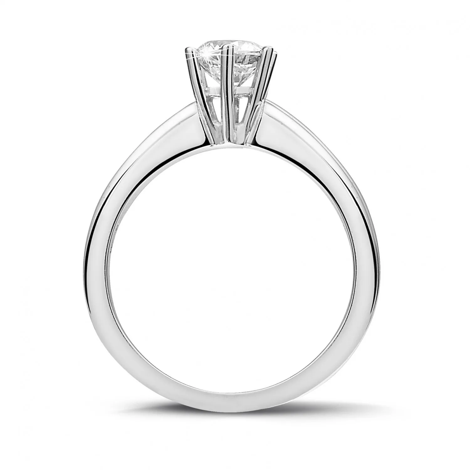 0.70 quilates anillo solitario diamante con 6 grapas en platino 