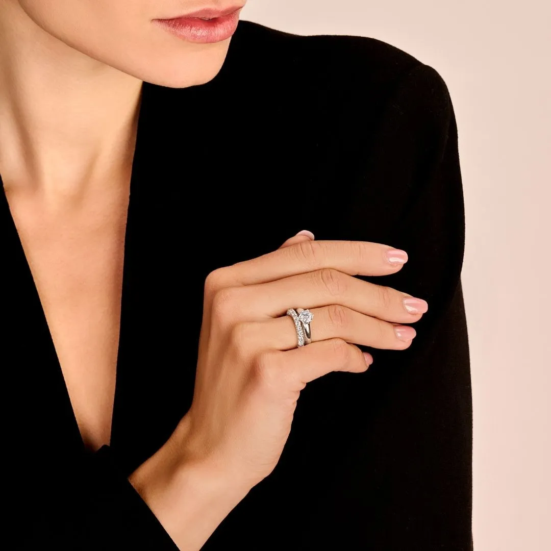 2.00 quilates anillo solitario diamante con 6 grapas en platino 