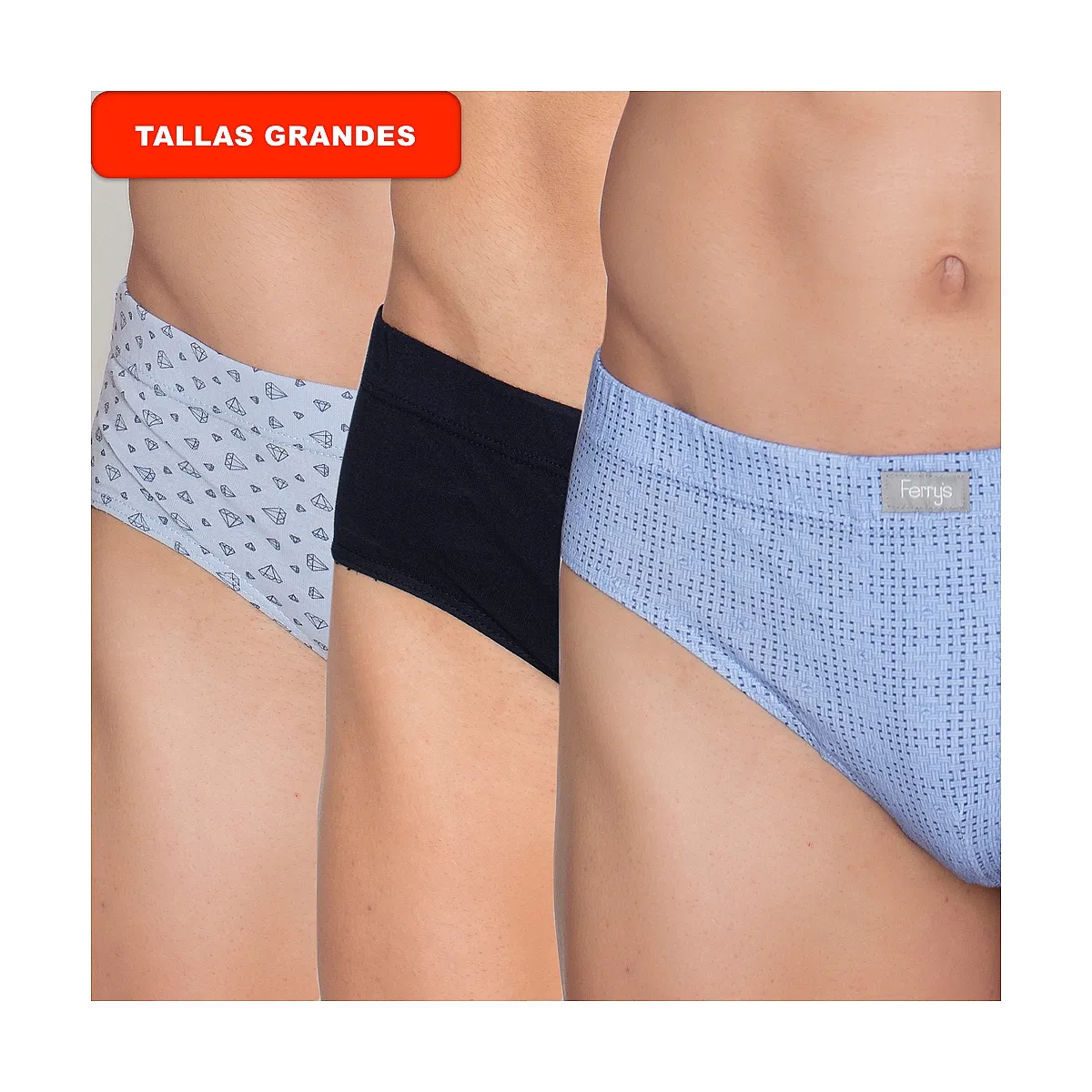 413b PACK OF 3 BLUE PRINTED AND PLAIN CLOSED SLIPS