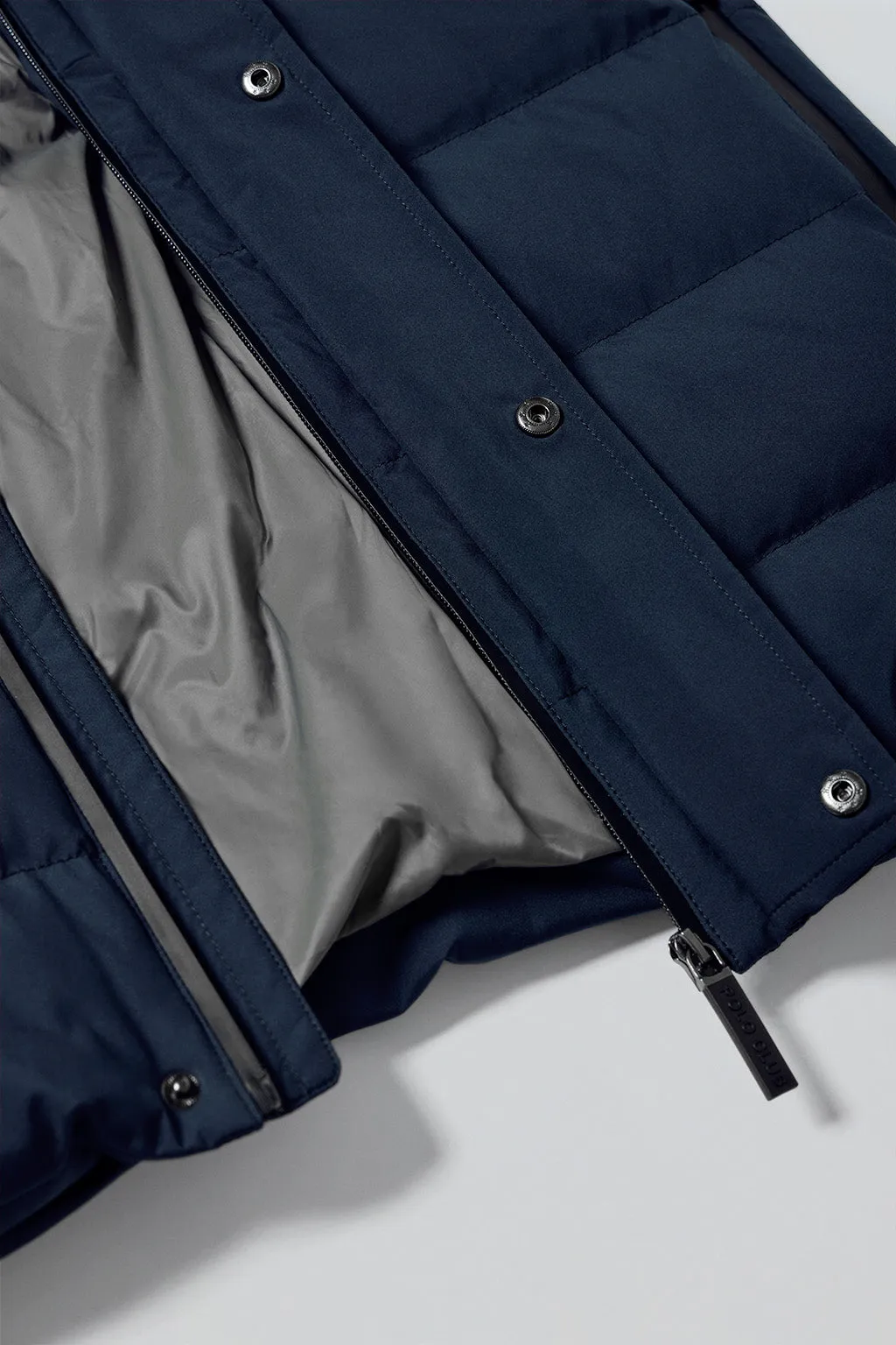 Abrigo azul marino Aspen acolchado de capucha fija y detalles Polo Club