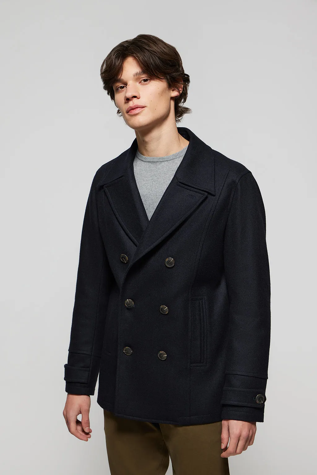 Abrigo lobo de mar Calum azul marino con detalles Polo Club