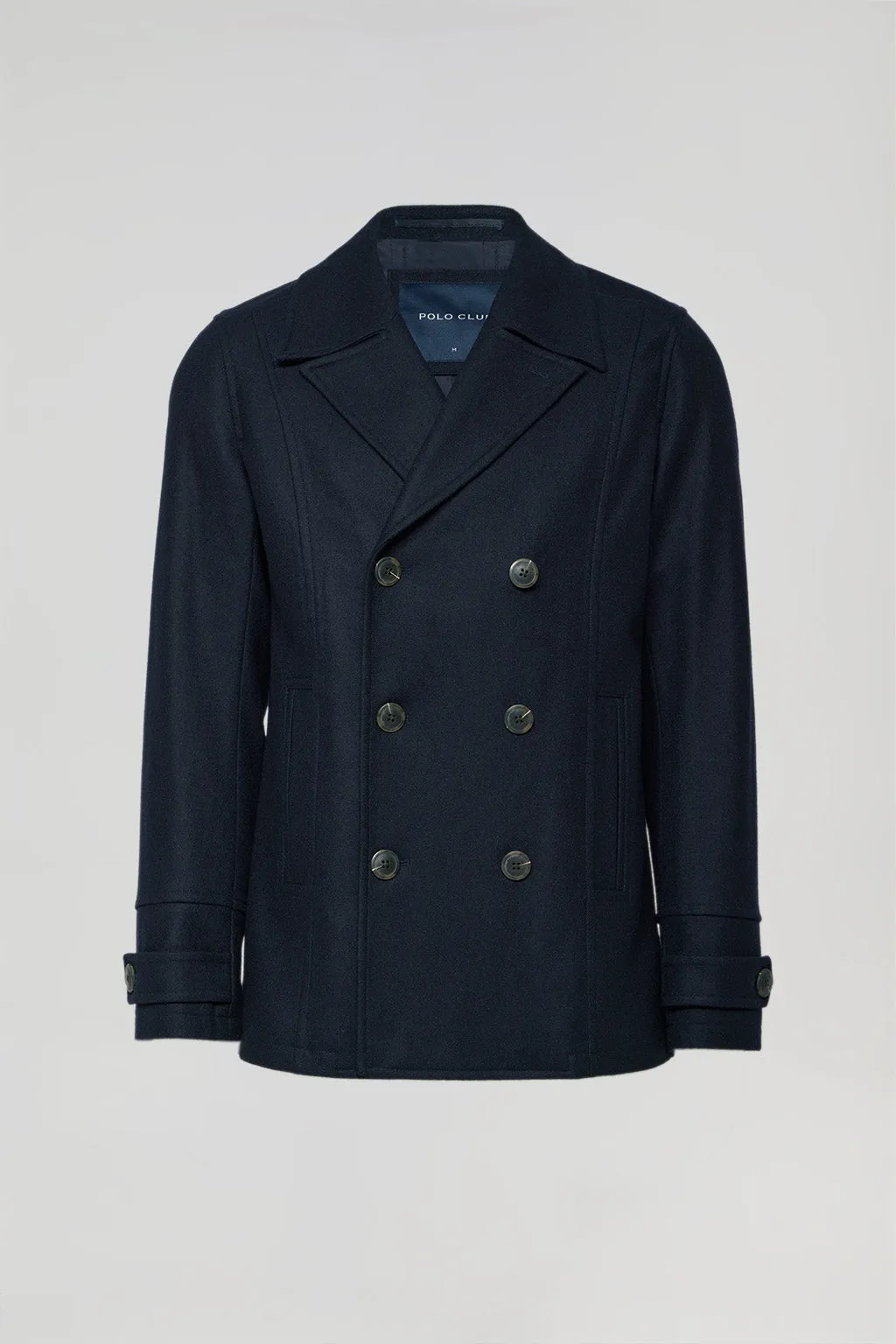 Abrigo lobo de mar Calum azul marino con detalles Polo Club