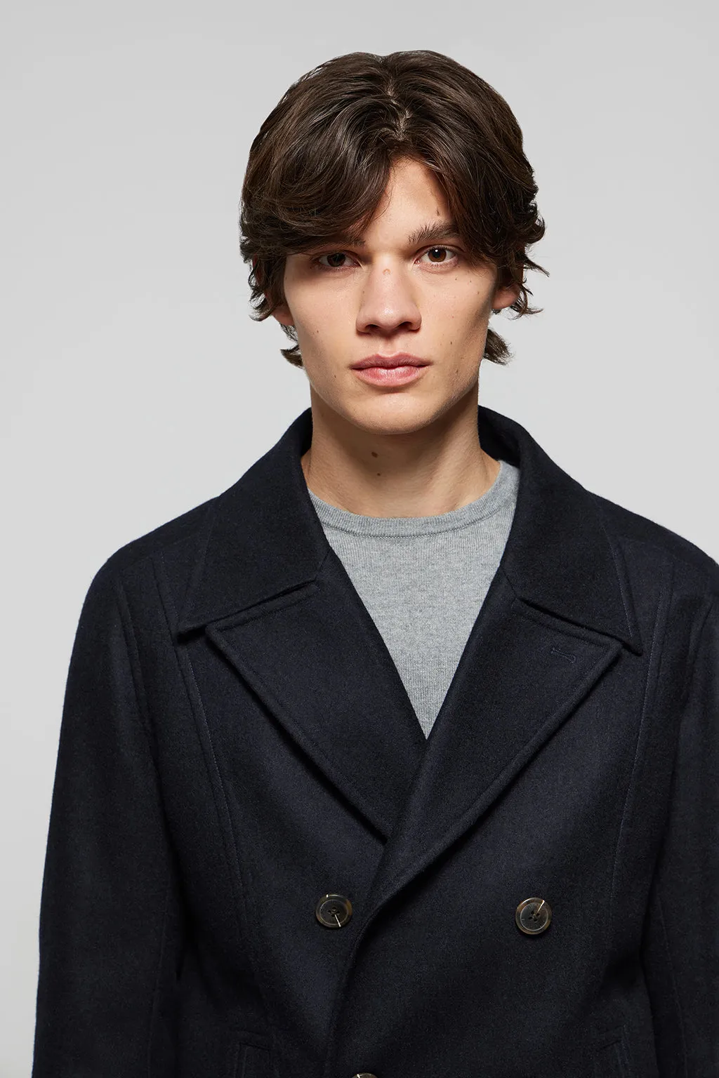 Abrigo lobo de mar Calum azul marino con detalles Polo Club