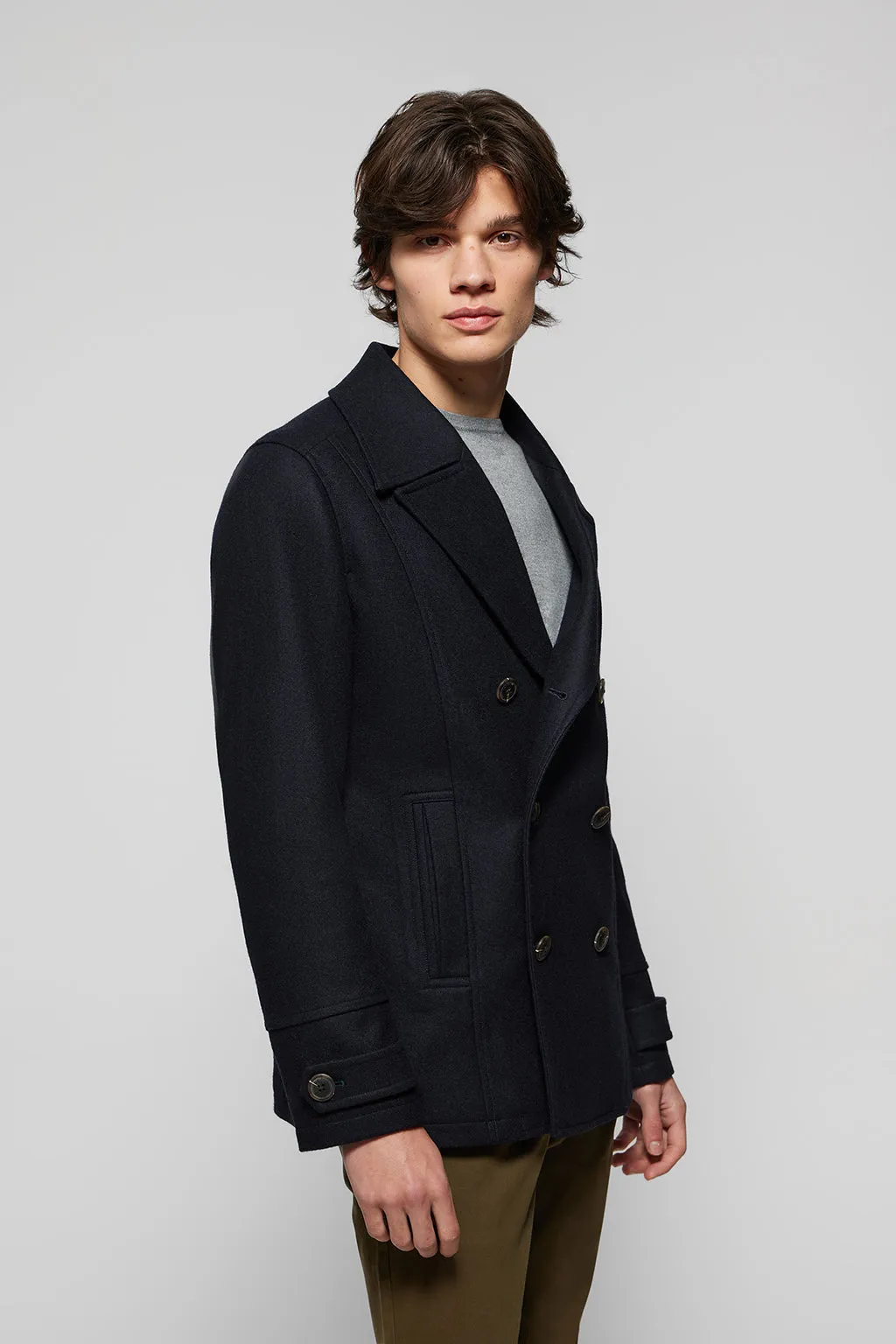 Abrigo lobo de mar Calum azul marino con detalles Polo Club