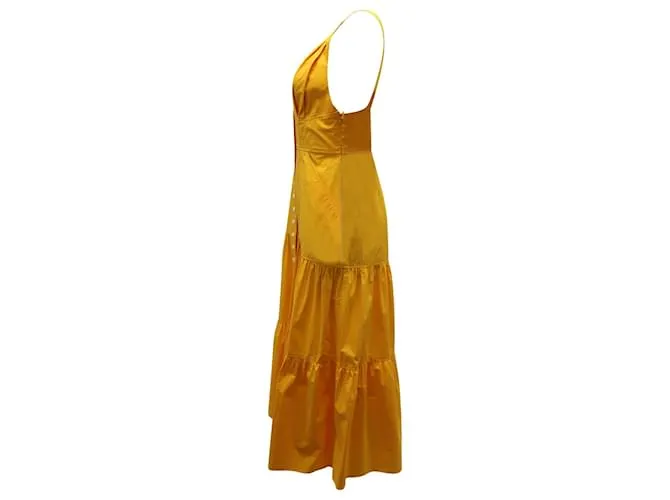 A.L.C EN.l.do. VESTIDO A MEDIDA JORDYN EN ALGODÓN AMARILLO 