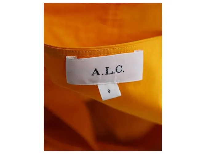 A.L.C EN.l.do. VESTIDO A MEDIDA JORDYN EN ALGODÓN AMARILLO 