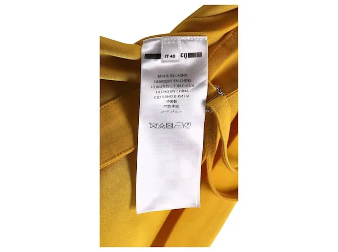 Alexander Mcqueen Vestido midi con cordón drapeado Swallow de McQ en acetato amarillo 