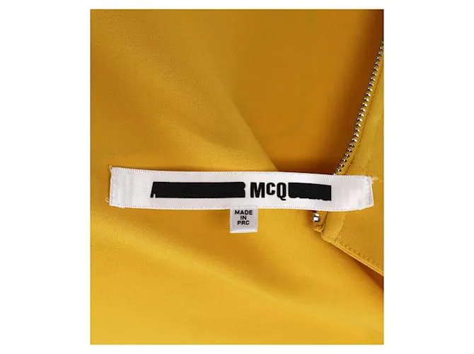 Alexander Mcqueen Vestido midi con cordón drapeado Swallow de McQ en acetato amarillo 