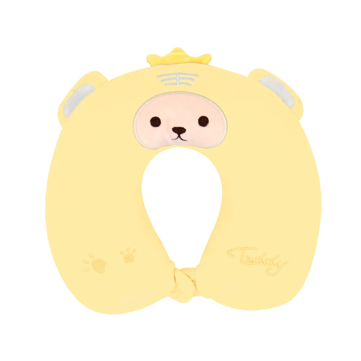Almohada con Diseo de Oso color Amarillo para Viaje