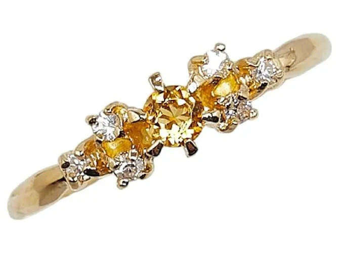 & Other Stories Anillo de Citrino en Oro Amarillo K18YG en Excelente Estado Dorado 