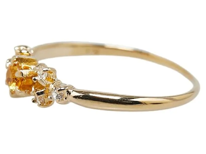& Other Stories Anillo de Citrino en Oro Amarillo K18YG en Excelente Estado Dorado 