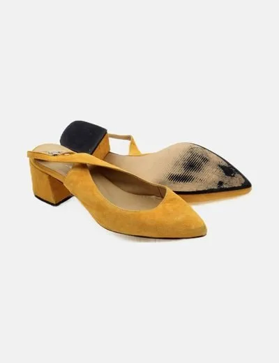 Au revoir cinderella Mule básico amarillo