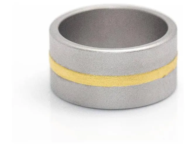 Autre Marque Anillo NIESSING FUSION en Oro Amarillo y Acero. Dorado 