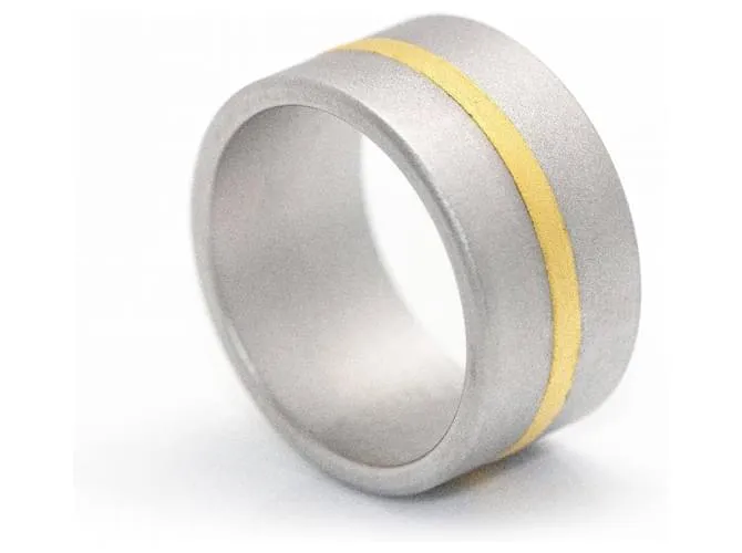 Autre Marque Anillo NIESSING FUSION en Oro Amarillo y Acero. Dorado 