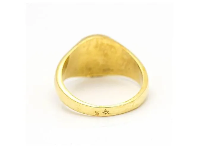 Autre Marque Anillo Sello redondo en Oro Amarillo . Dorado 
