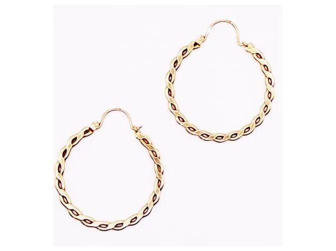 Autre Marque Pendientes aro trenzado de oro amarillo 750%O Gold hardware 