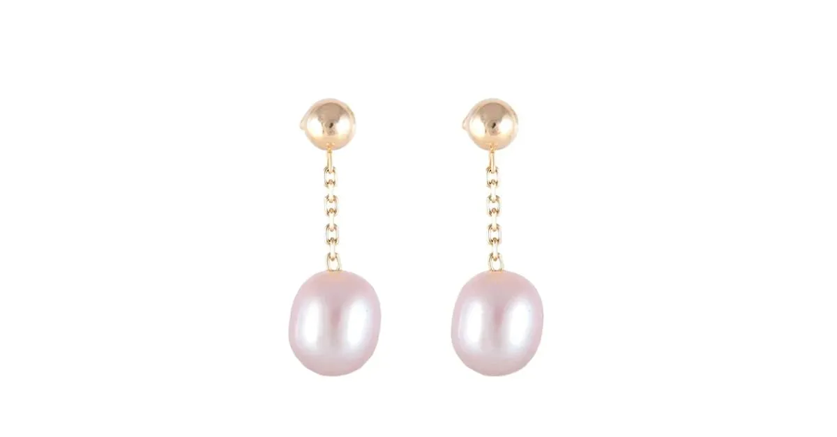 Autre Marque Pendientes de oro amarillo. 750%o colgantes con perlas cultivadas Gold hardware 