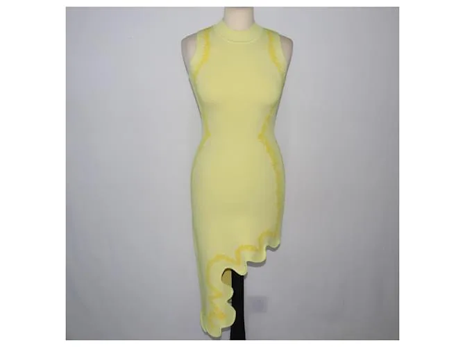 Autre Marque PH5 Vestido amarillo a cuadros ondulados Signature 