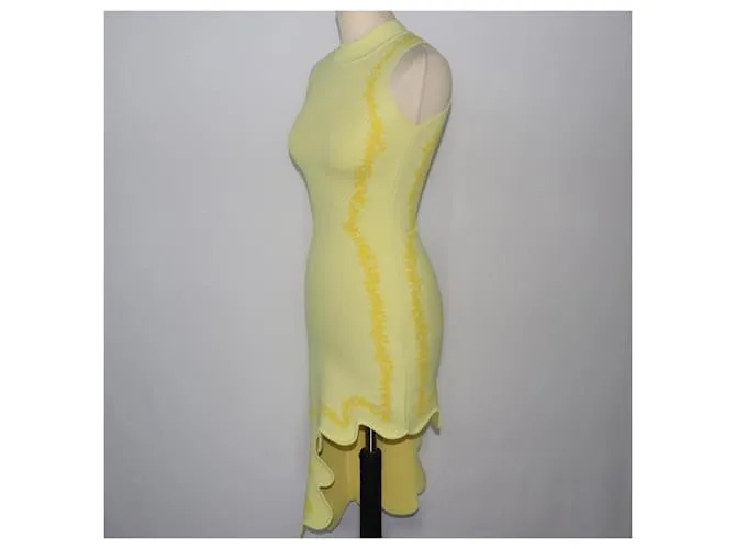 Autre Marque PH5 Vestido amarillo a cuadros ondulados Signature 