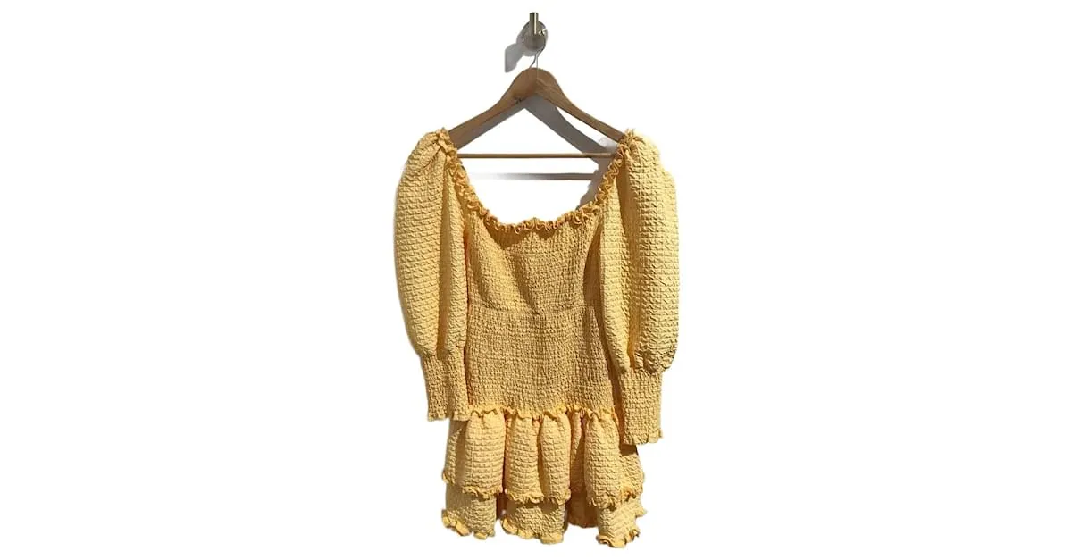 Autre Marque RAISA VANESSA Vestidos T.Internacional M Algodón Amarillo 