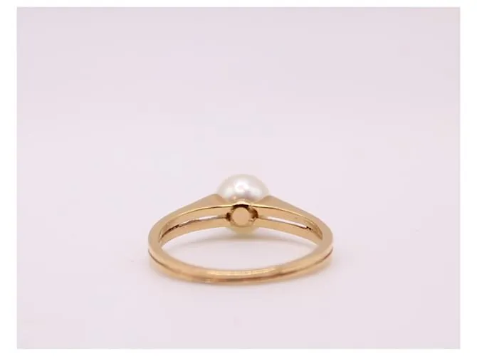 Autre Marque Solitario de oro amarillo con perla cultivada 750%O Gold hardware 