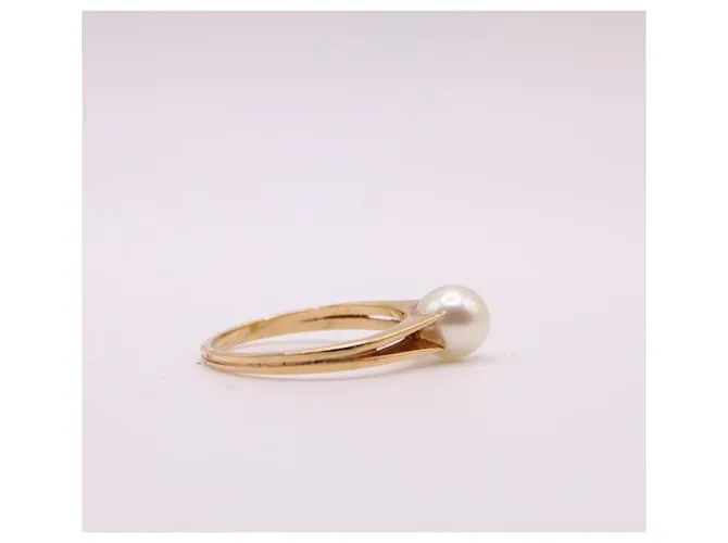 Autre Marque Solitario de oro amarillo con perla cultivada 750%O Gold hardware 