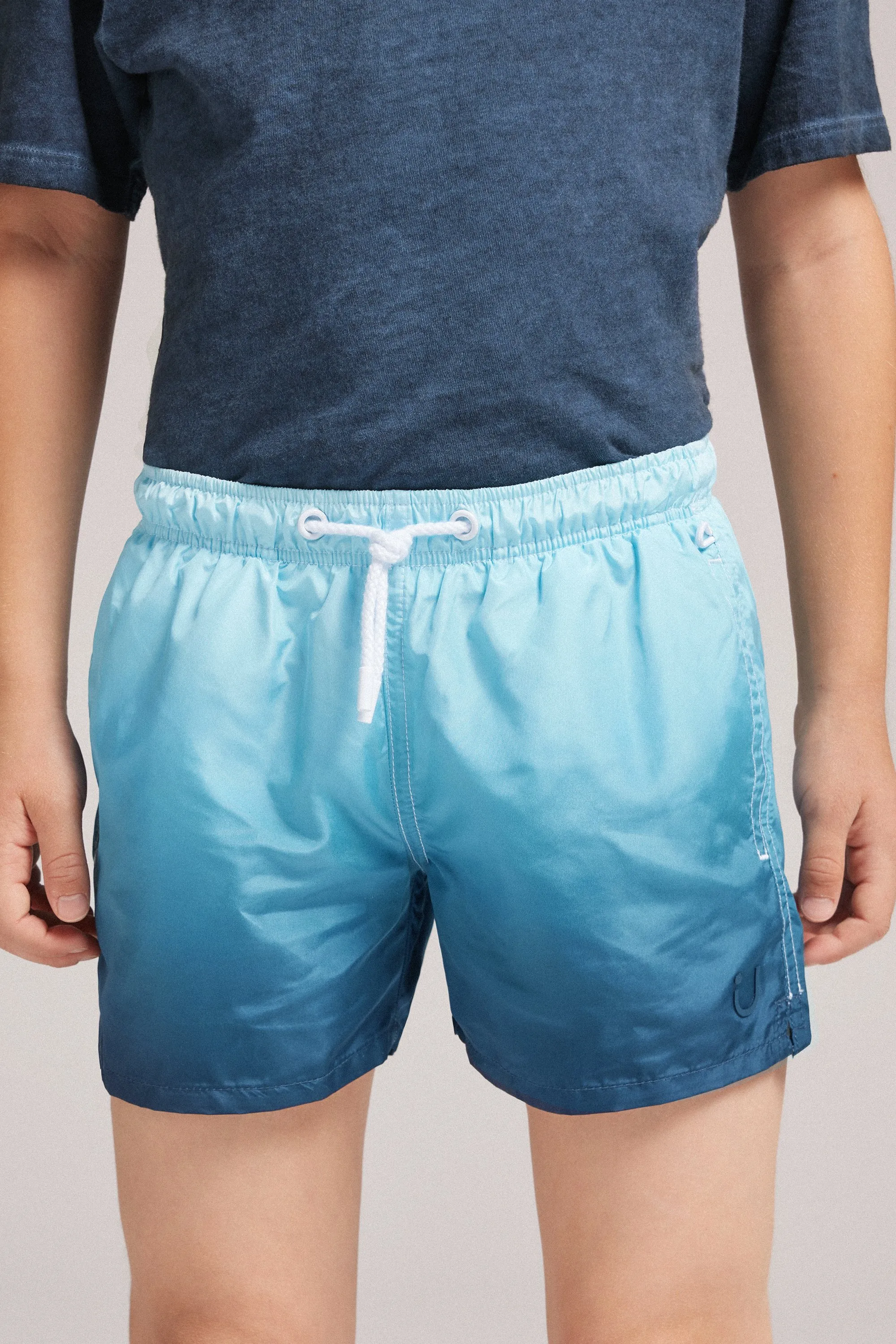 Bañador Bóxer con Estampado Degradado Azul para Niños