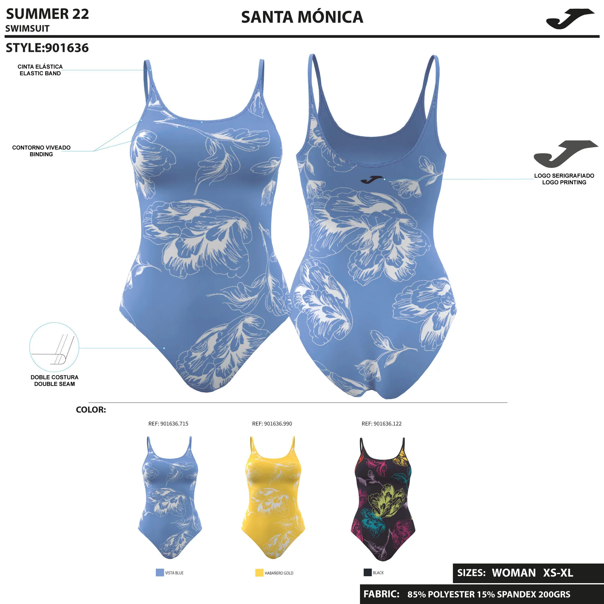 Bañador mujer Santa Mónica amarillo