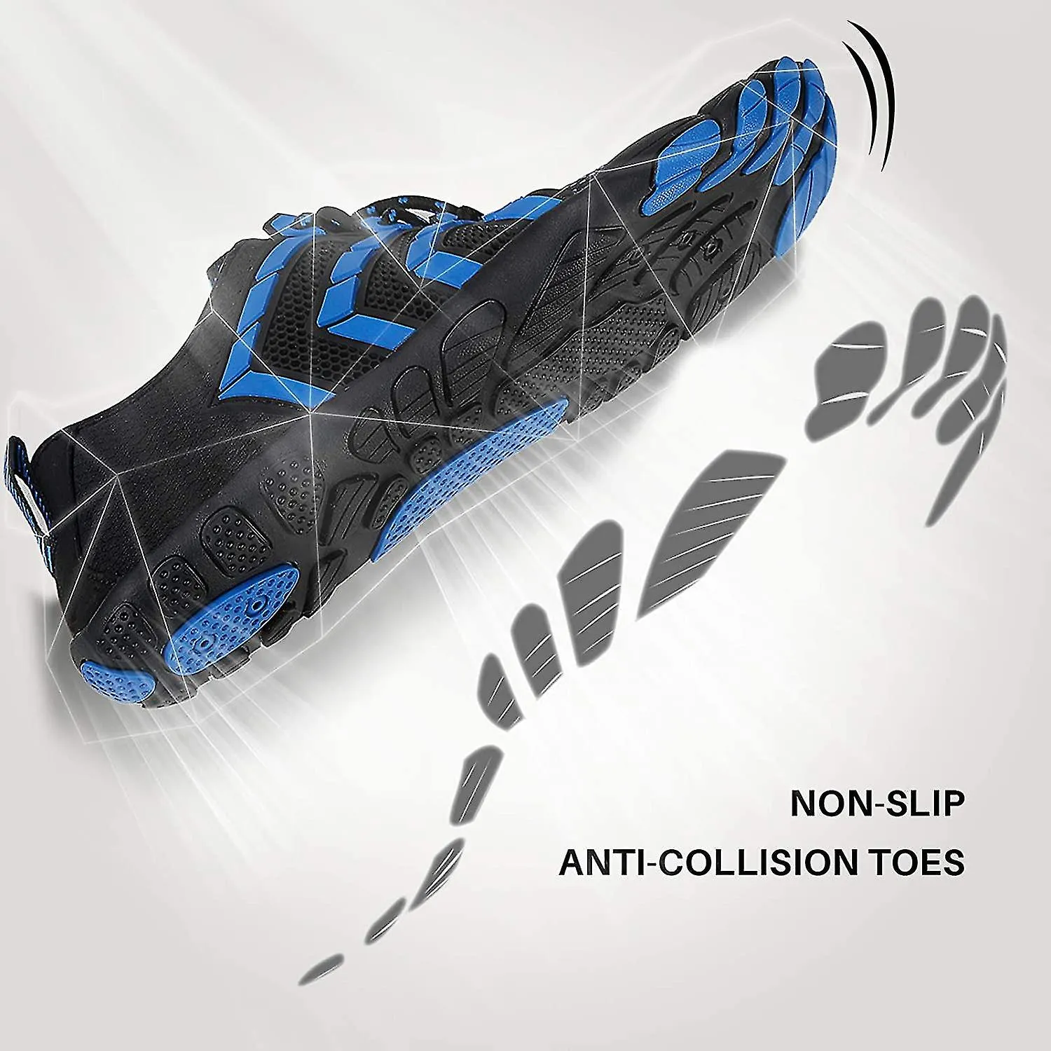 BAREFOOT SHOES MENS WOMEN WATER SHOES TRAIL RUNNING BEACH WATER TRAINERS FOR GYM SWIM SNORKELING SURFING3.5 UKZB B BLUE