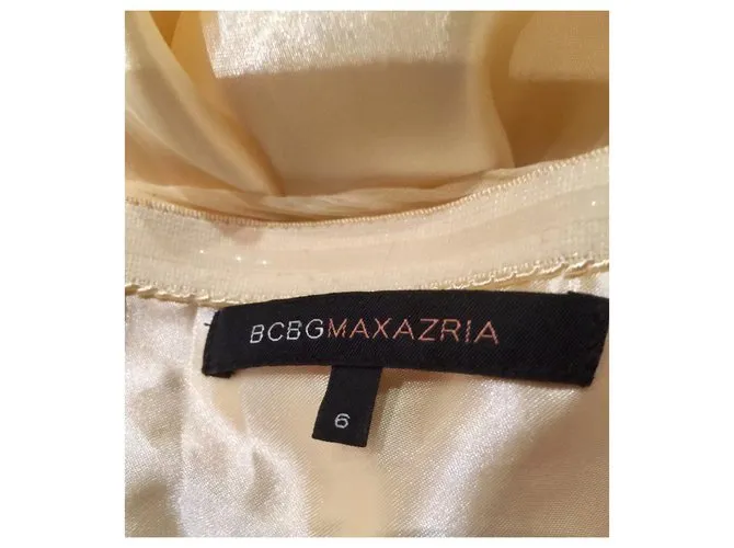 Bcbg Max Azria Vestido largo de seda Amarillo 