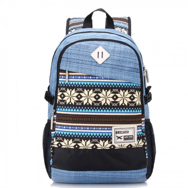 Big Folk Irregular Trunk College Rucksack Totem Camping Travel Canvas Backpack 