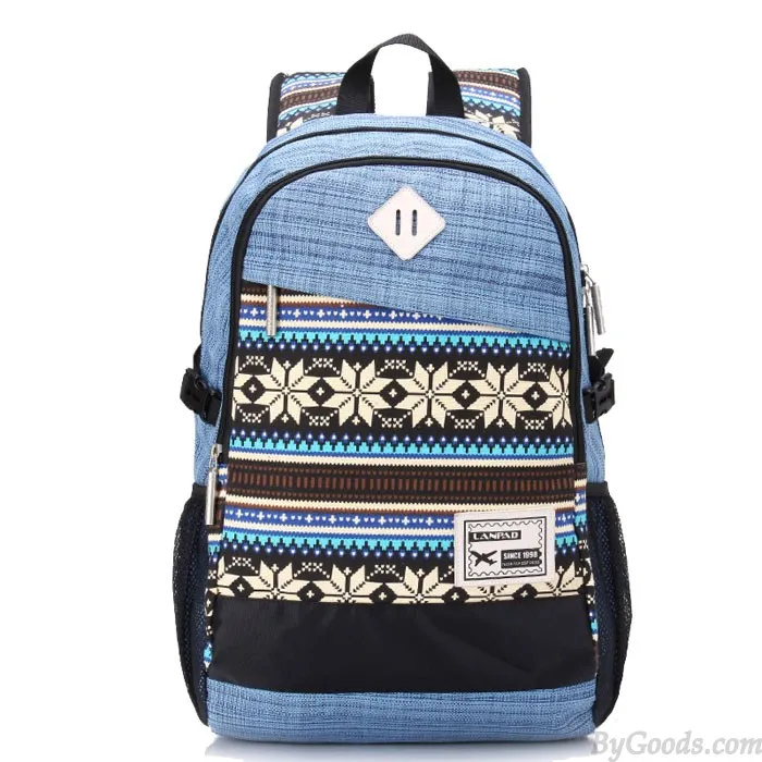 Big Folk Irregular Trunk College Rucksack Totem Camping Travel Canvas Backpack 