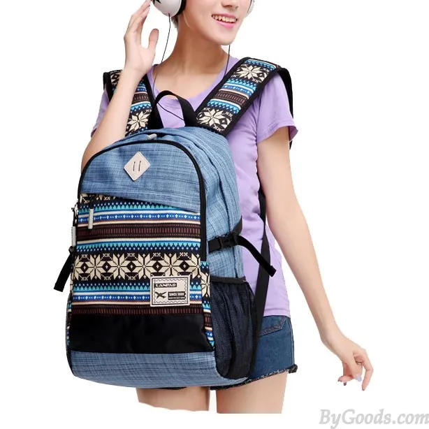 Big Folk Irregular Trunk College Rucksack Totem Camping Travel Canvas Backpack 