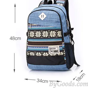 Big Folk Irregular Trunk College Rucksack Totem Camping Travel Canvas Backpack 