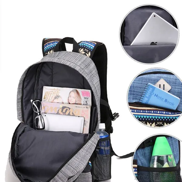 Big Folk Irregular Trunk College Rucksack Totem Camping Travel Canvas Backpack 