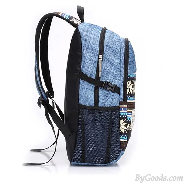 Big Folk Irregular Trunk College Rucksack Totem Camping Travel Canvas Backpack 