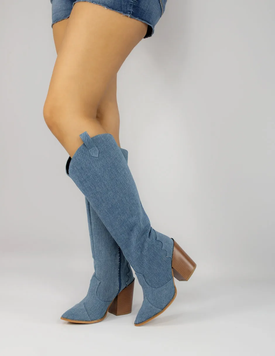 Botas altas Exterior Textil Color Azul Para Mujer De RBCOLLECTION