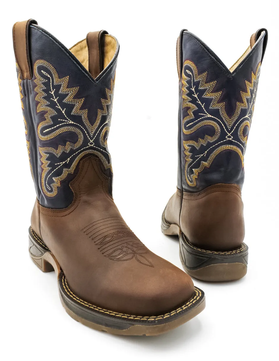 Botas western Exterior Piel Color Azul Para Hombre De RBCOLLECTION