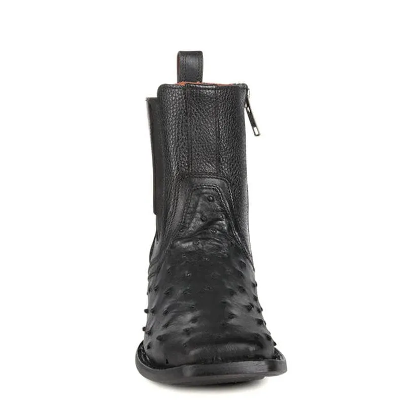 Botin Vaquero Avestruz Negro
