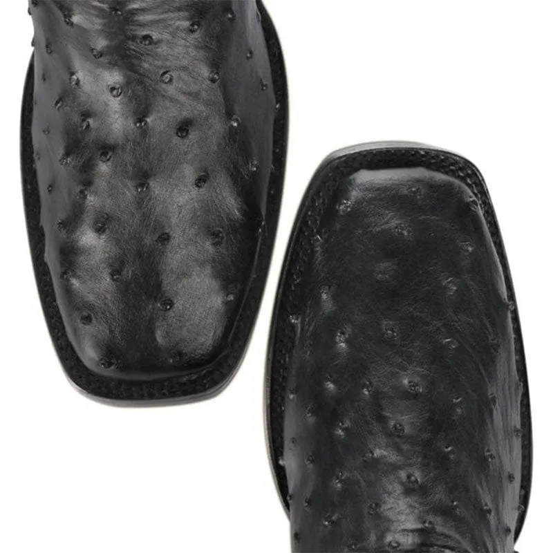 Botin Vaquero Avestruz Negro