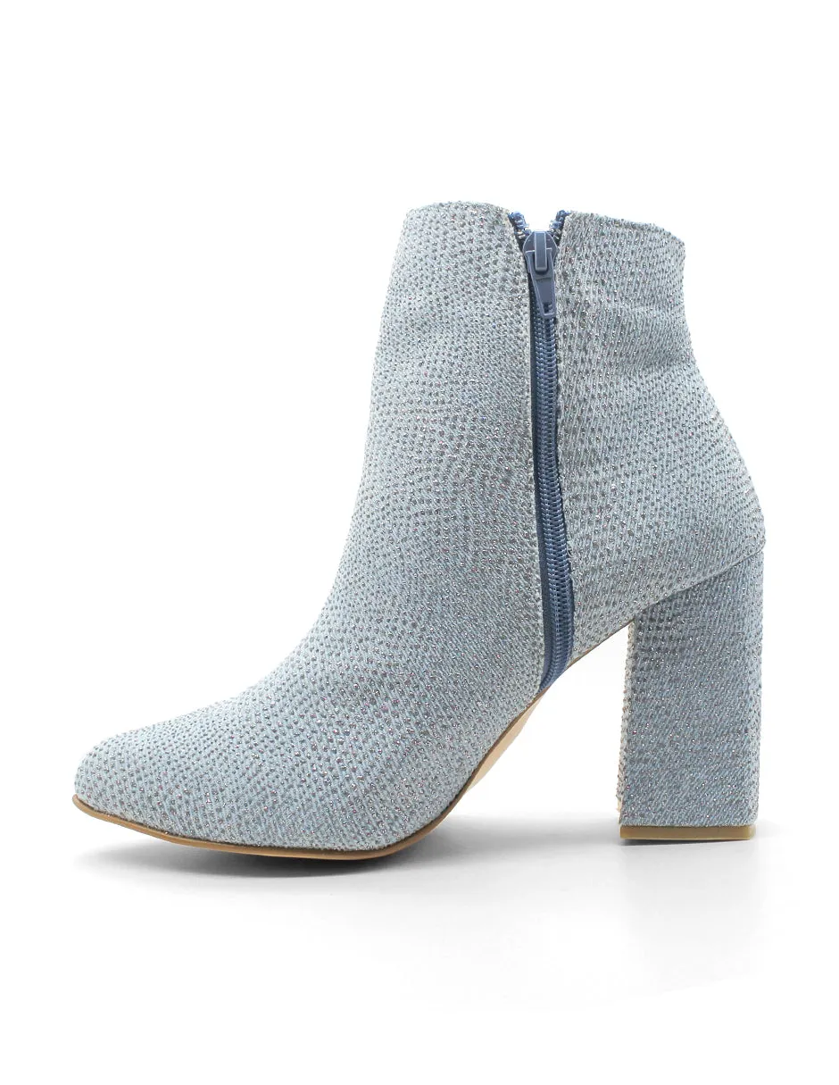 Botín con tacón Exterior Textil Color Azul Para Mujer De RBCOLLECTION