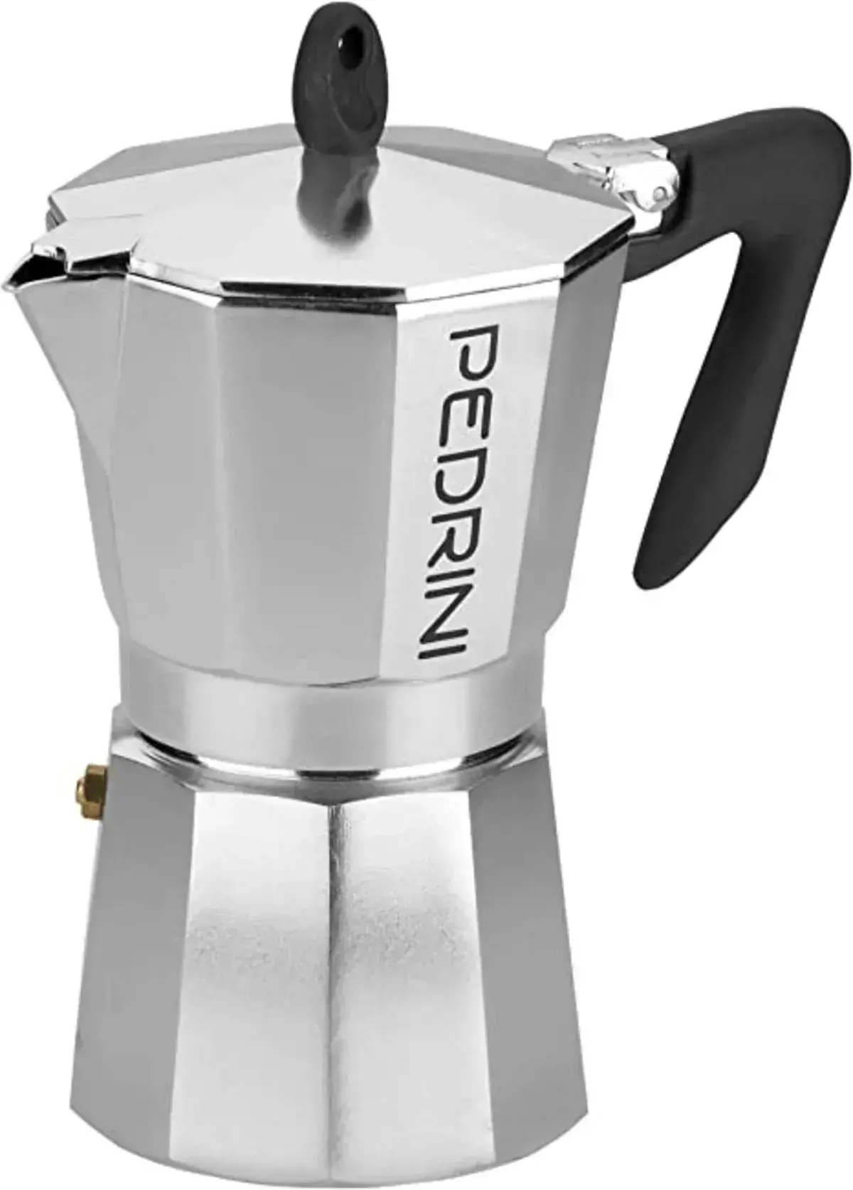 Cafetera greca de aluminio abrillantada 6 tazas negra