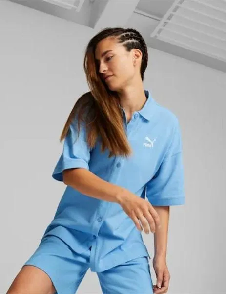 Camisa azul para mujer Classics de Puma