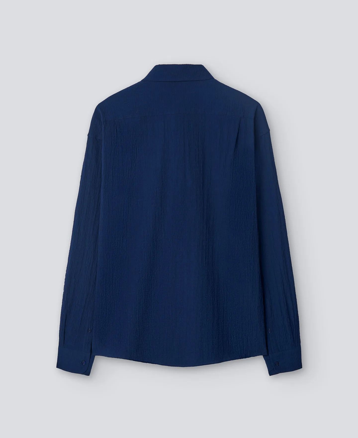 Camisa en algodón azul marino hombre