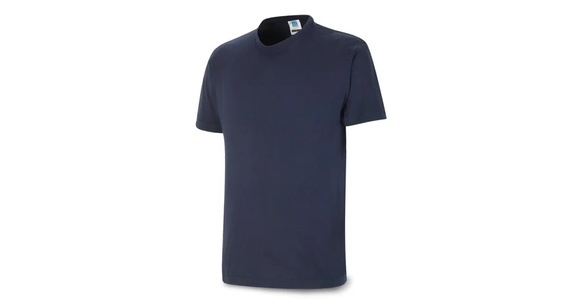 Camiseta azul marino algodón 145 gr. Manga corta