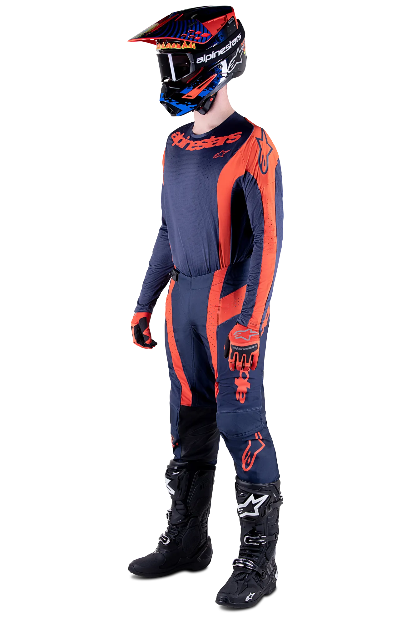 CAMISETA DE CROSS ALPINESTARS TECHSTAR ARCH AZUL MARINO NOCHENARANJA