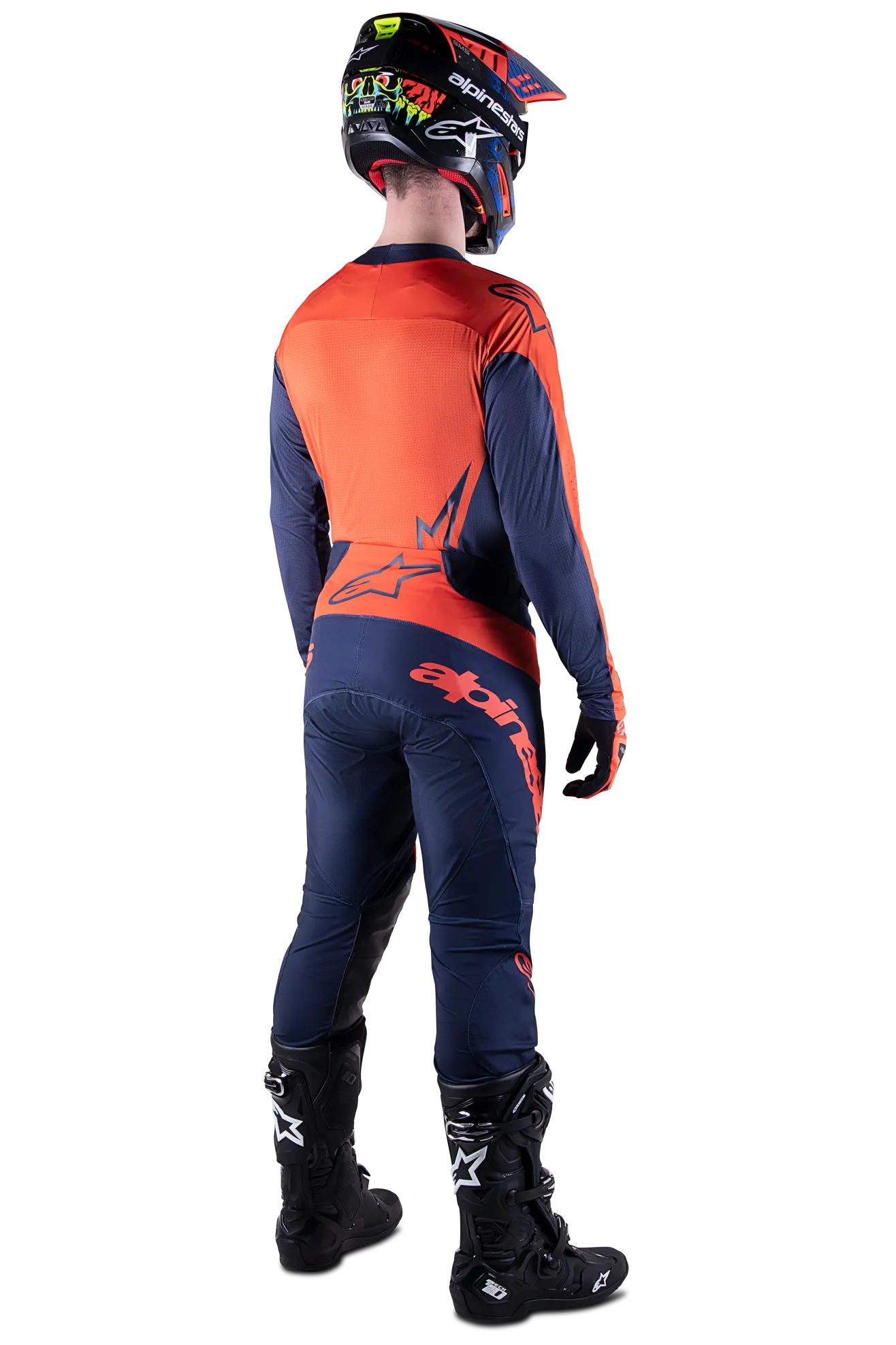CAMISETA DE CROSS ALPINESTARS TECHSTAR ARCH AZUL MARINO NOCHENARANJA
