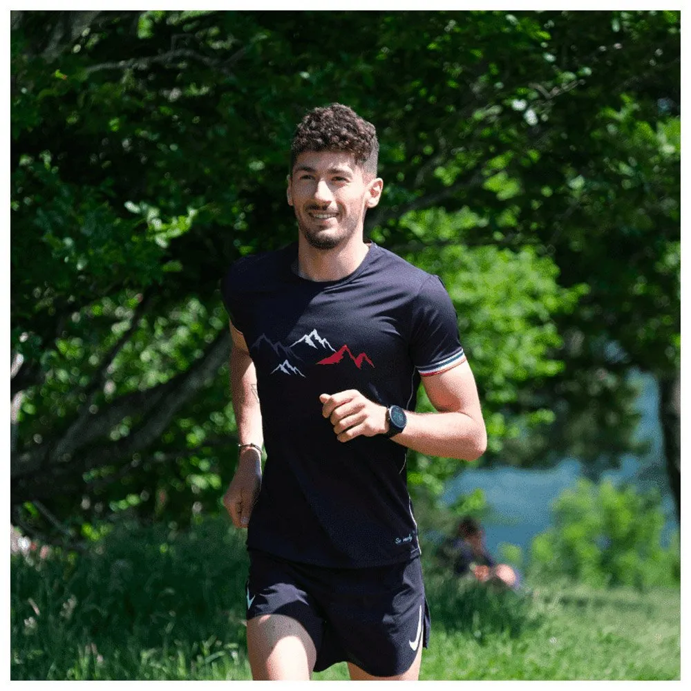 Camiseta de trail Le Colibri Frenchy Le Montagnard Noir