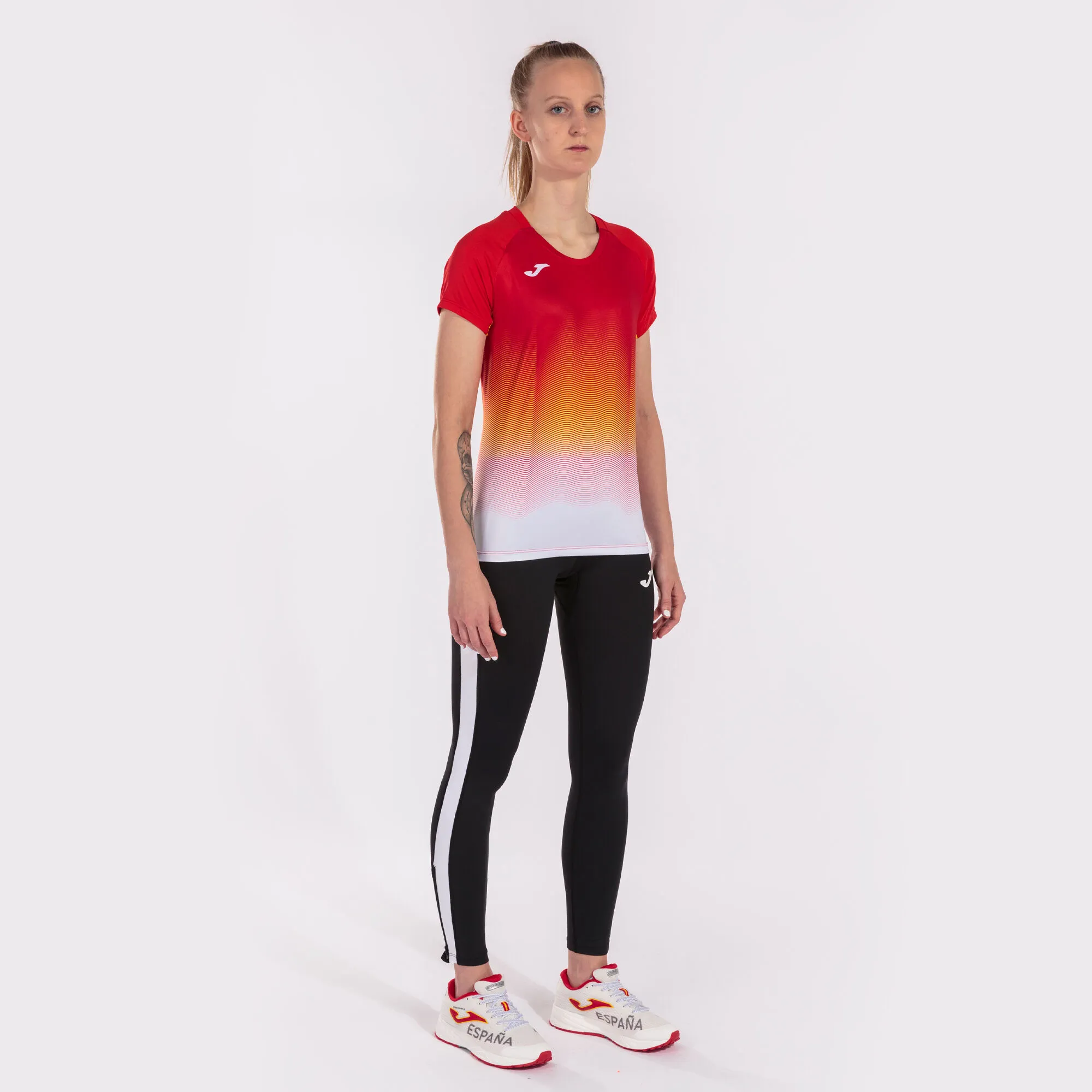 Camiseta manga corta mujer Elite VII rojo blanco amarillo