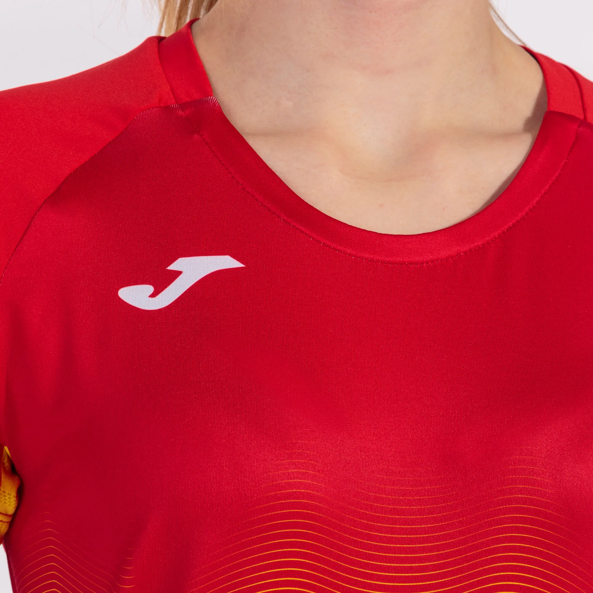 Camiseta manga corta mujer Elite VII rojo blanco amarillo